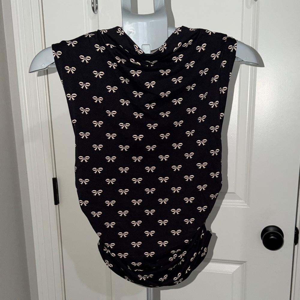 Anthropologie Maeve black Top with Bow Design
